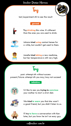 Verb + Gerund-Infinitive with change in meaning 6